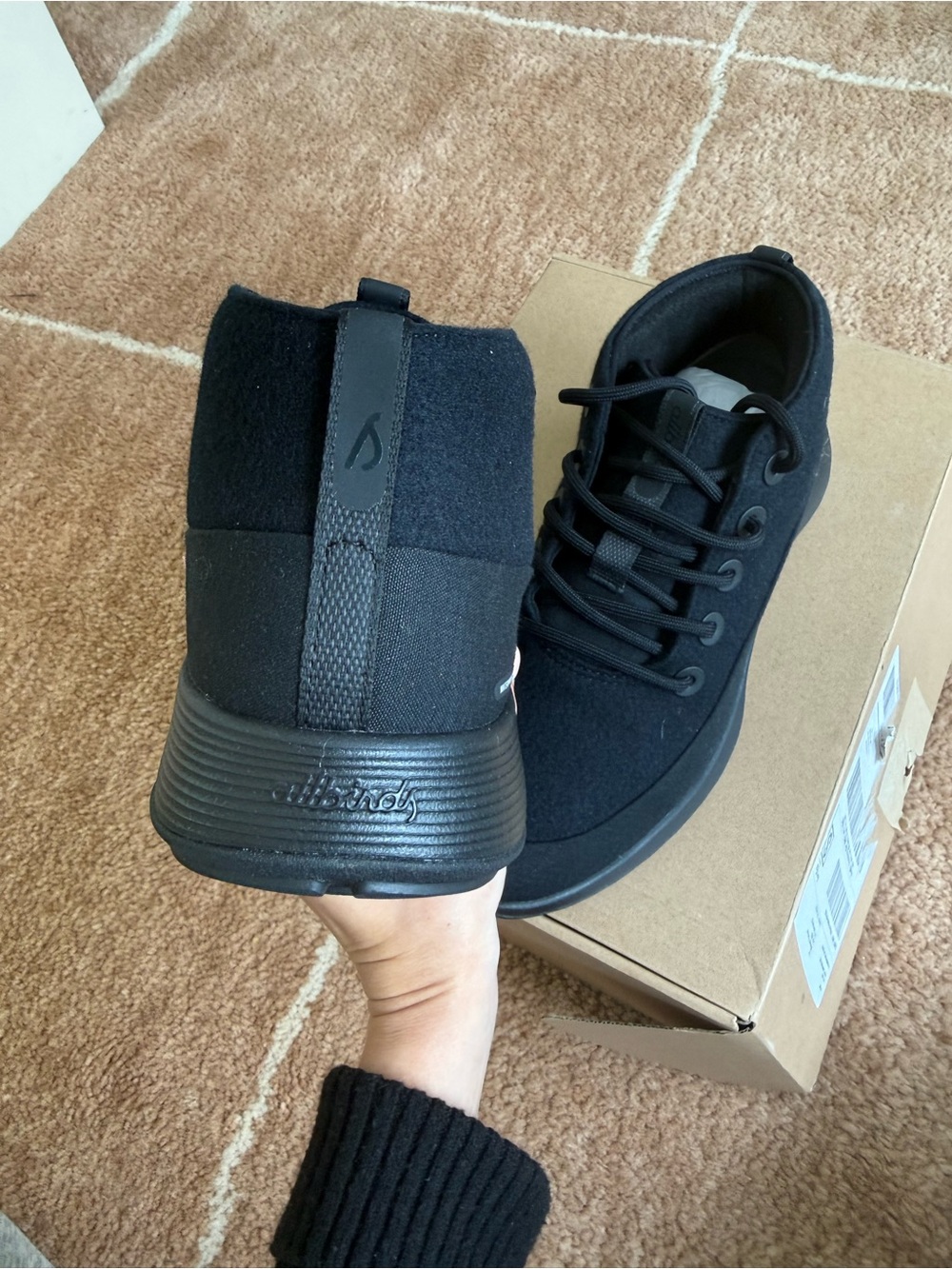 allbirds Men's Wool Runner NZ Mid Waterproof - Black 10.5 mens - Picture 9 of 9